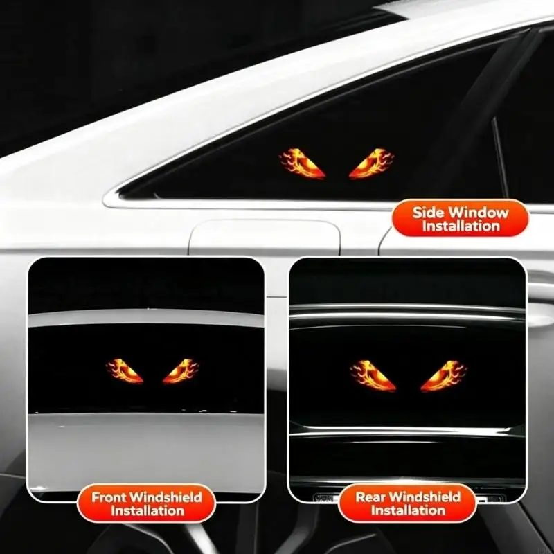 Vehicle Devil Eye Warning Light with Type C Charging and Night Display New