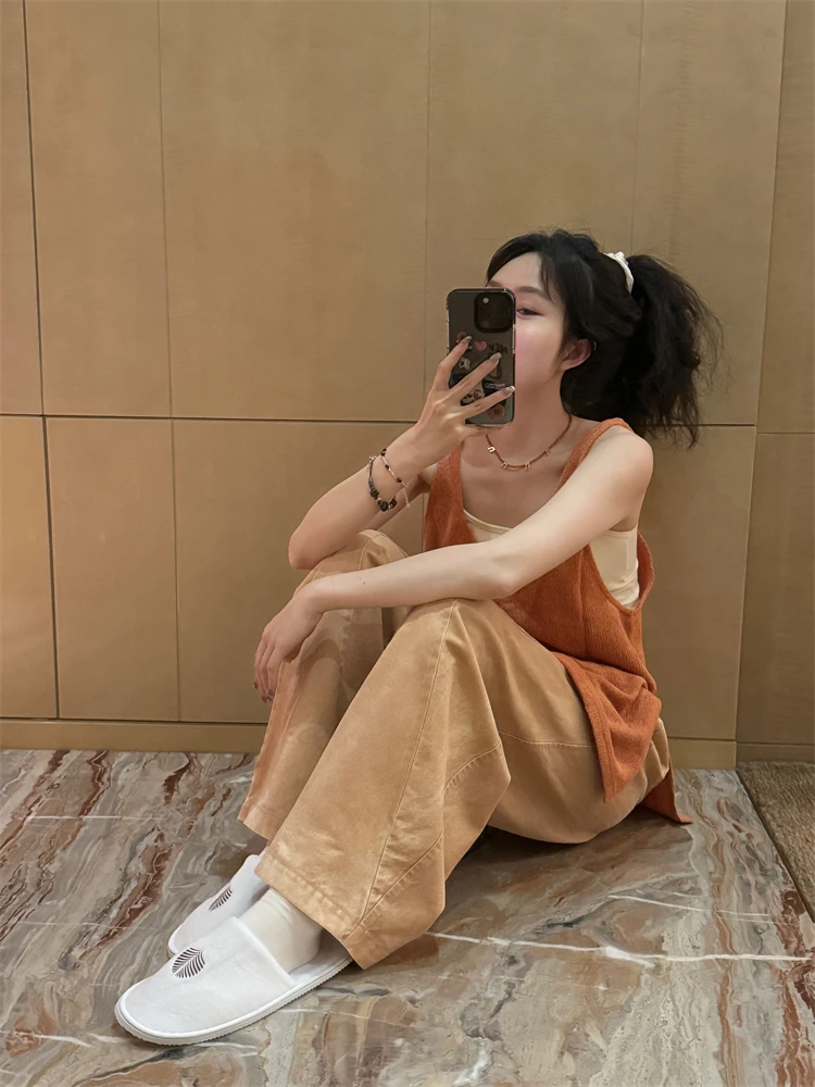 

Summer Pet Love Denim Jeans Heavy Wa Water Rouhop High Waist Loose Fit Women's Jeans Four Seasons Universal