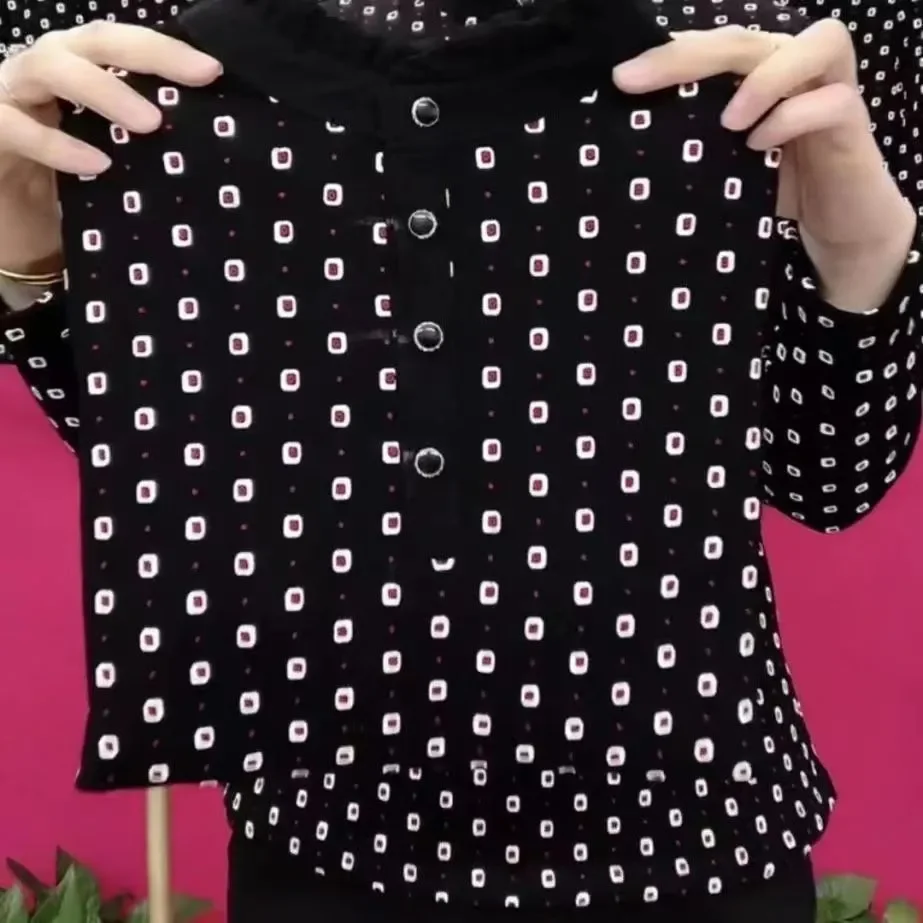 Demi-palette dentelle printemps grande taille ample décontracté chemise de Base à la mode mince haut à manches longues