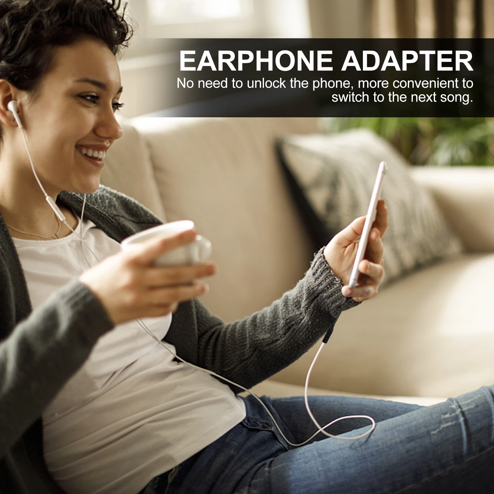 

Earphone Converter Headphone Adapter Headset Usb to Audio Jack Cable Tpe for Headphones