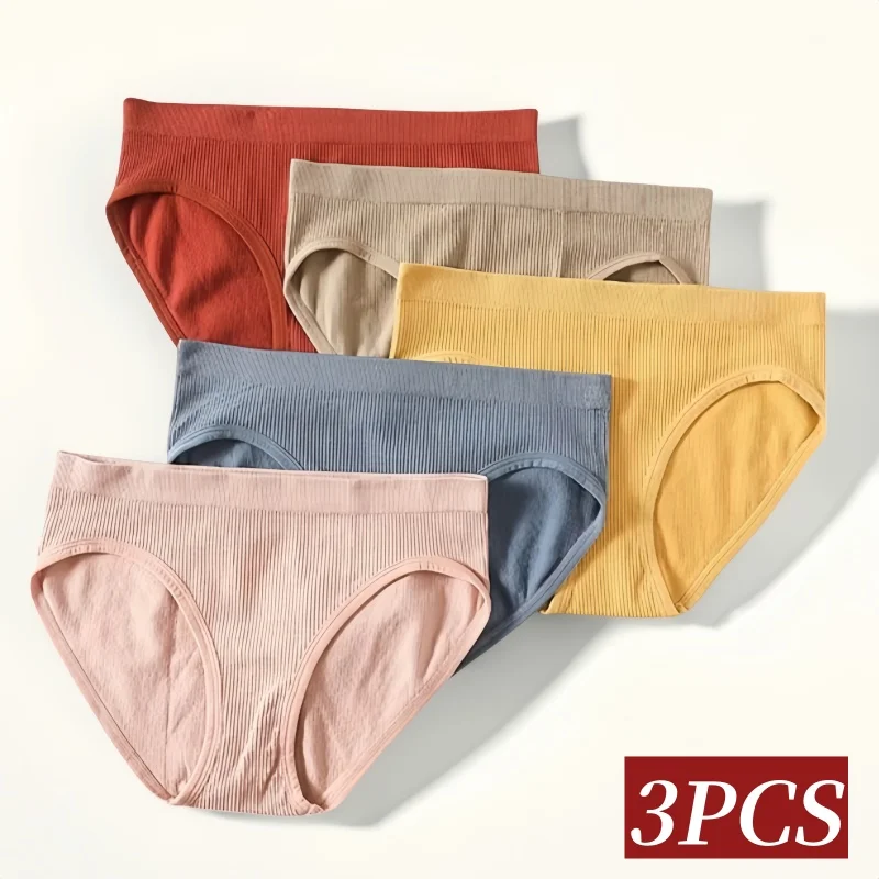 

3Pcs/Set Seamless Panties Women Low Waist Briefs Female Full Coverage Back Underwear Sports Underpants Sexy Lingerie Panty