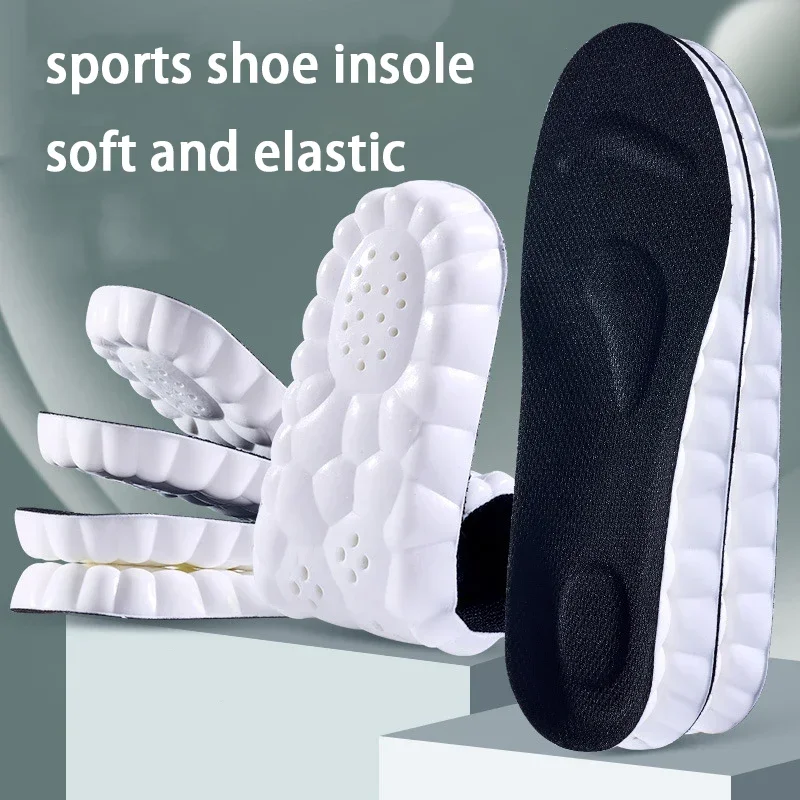 1Pair Sports Insoles for Men And Women Odor-Resistant Moisture-Wicking Breathable Highly Elastic Shock-Absorbing Insoles