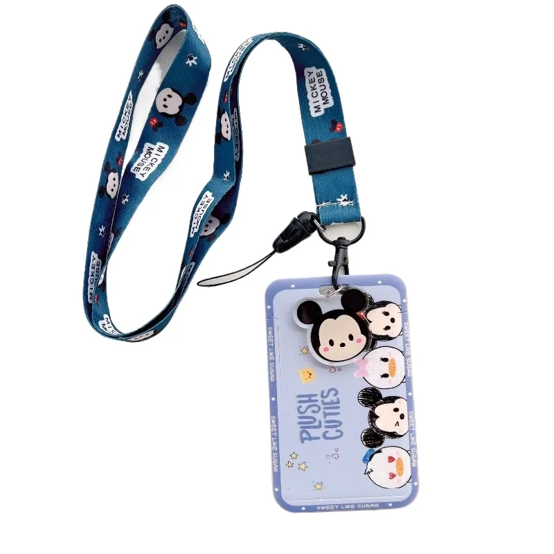 Disney Mickey Mouse ID Card Holder with Long Lanyard Neck Strap for Students Doctors Nurses School Hospital Access Control