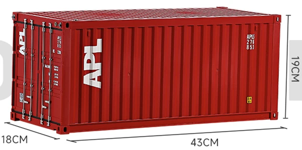 1/14 Scale 20 Foot Container Display Box with LED Light Fits for TAMIYA Hercules Truck Trailer