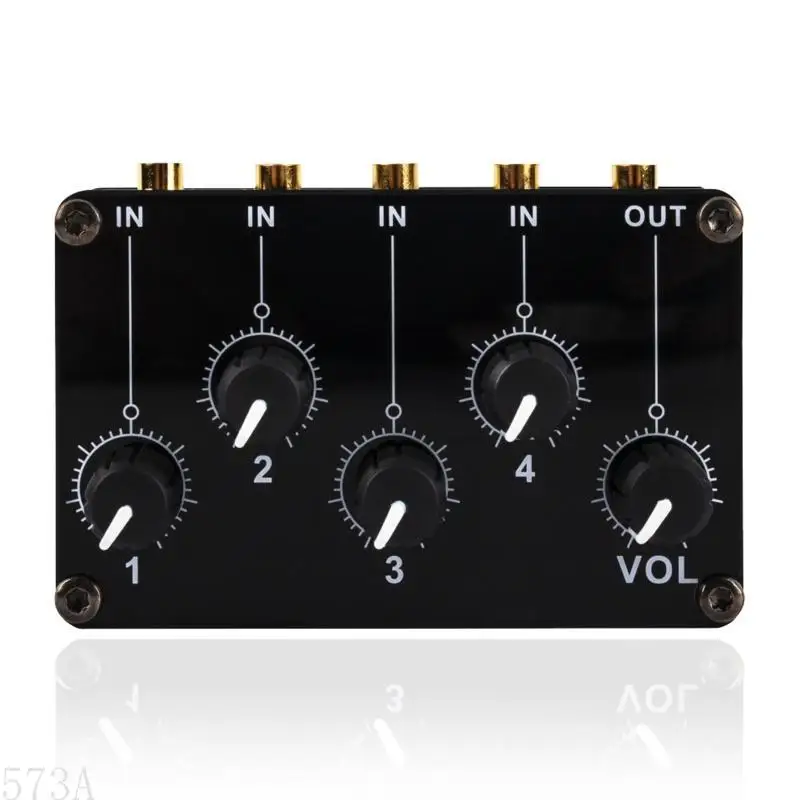 573A Mini mixer estéreo 4 canais mini mixer áudio áudio mixer passivo estéreo