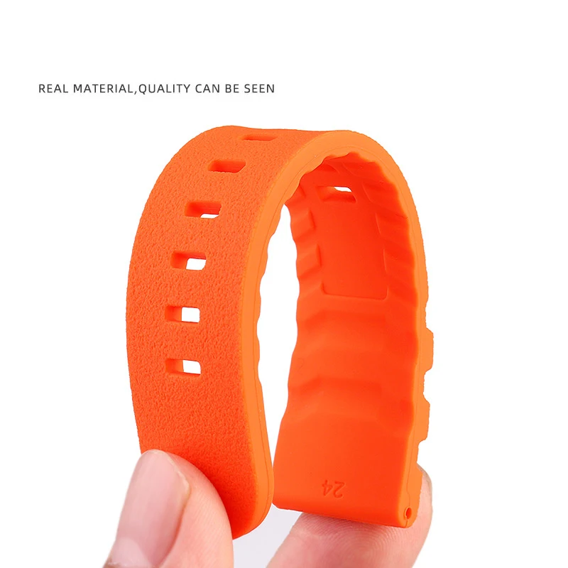 Gummiband geeignet für Panahai Pam441/Luminos 3749/3141 Serie Outdoor Sport Silikon Armband 24mm Herren schwarz/blau