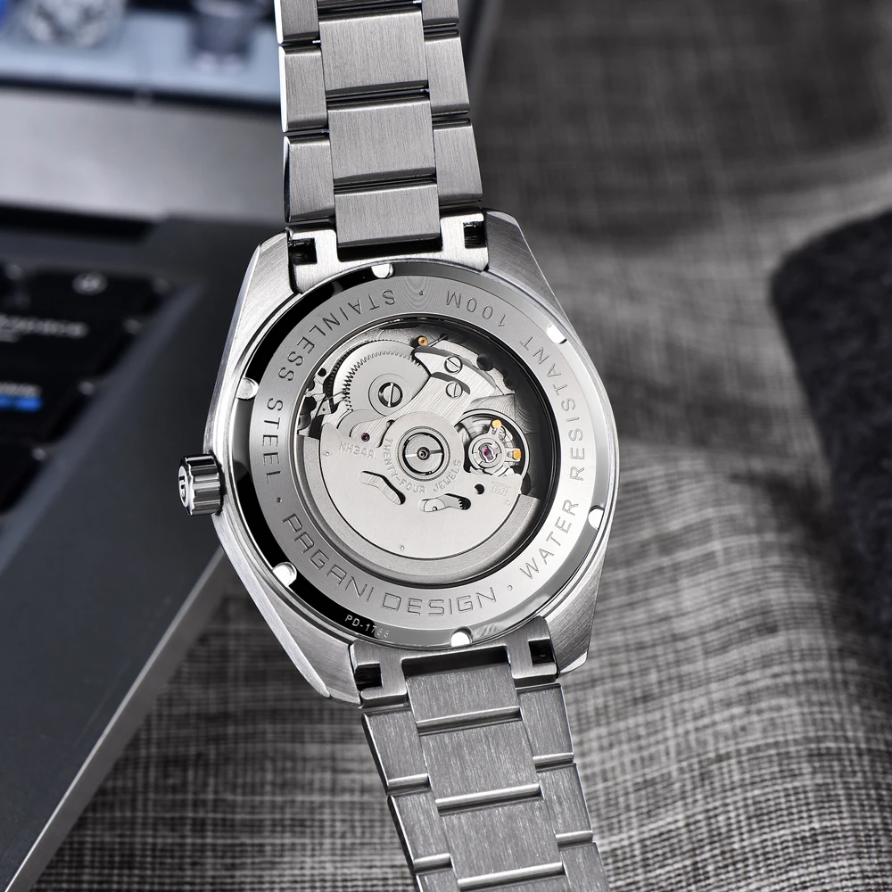 2025 جديد PAGANI DESIGN التوقيت العالمي GMT منطقة خريطة ساعات رجالية ساعة أوتوماتيكية للرجال الميكانيكية مقاوم للماء 100 متر ساعة اليد الرجال