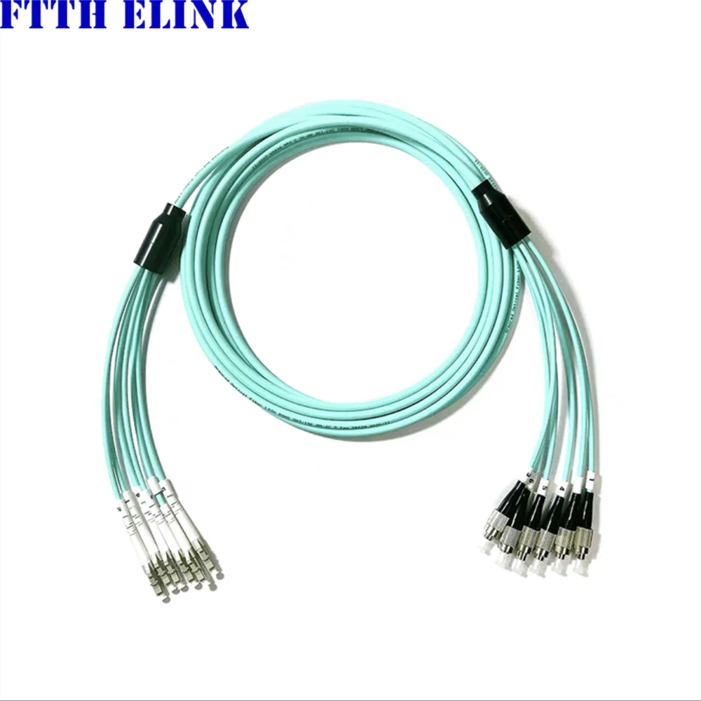 아머드 광섬유 패치코드 6코어 150-300M OM3 MM 200M 250M 6C SC LC FC STAPC 멀티모드 6섬유 광섬유 점퍼 케이블 ELINK ftth
