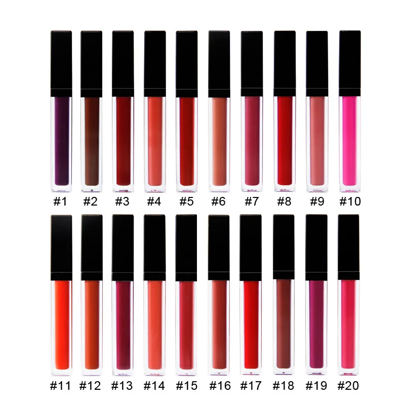 44 Colors Waterproof Liquid Lipstick Matte Velvet Clay Texture Lip Gloss Bohemian Style Brown Lasting Non Stick Cup Makeup