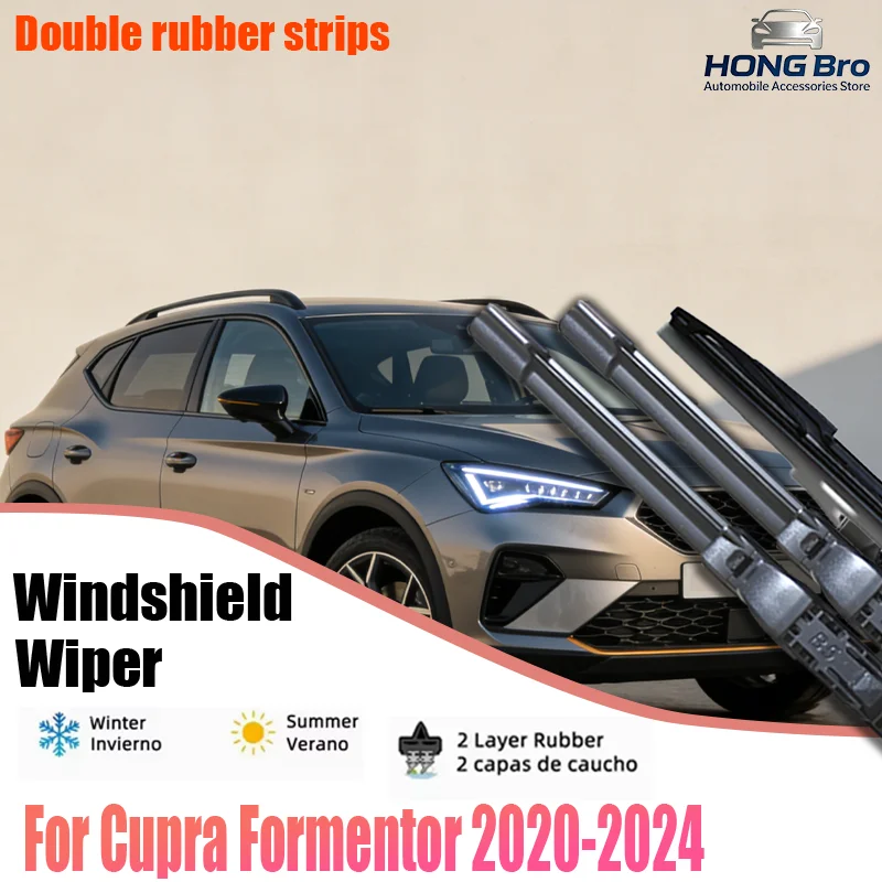 LHD Front Rear Wiper Blades For Cupra Formentor 2020-2024 2021 2022 2023 Windshield Windscreen Window Rubber Brushes Accessories