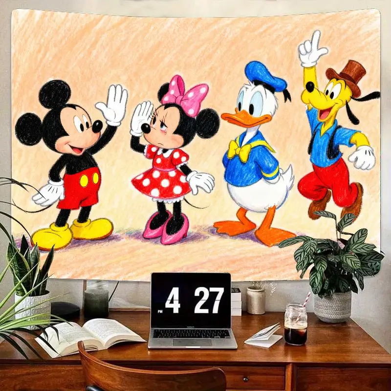 

1 шт. Disney классический Микки Минни Дональд Плутон мультфильм гобелен полиэстер настенное искусство детская комната домашний декор подарок для фанатов