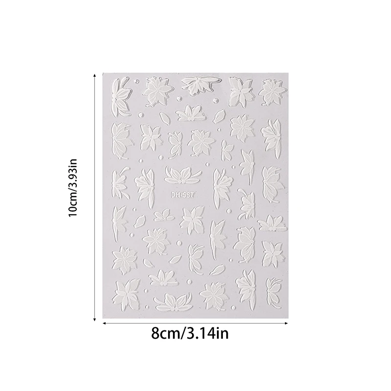 【WHB】 Decorazione adesiva per decalcomania adesiva per il miglioramento dell'adesivo per unghie con temperamento disegnato a mano con fiore di magnolia bianco