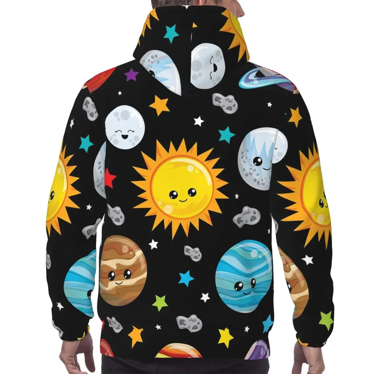Kawaii Planets Cute Solar System Hoodies Harajuku Pullover Autumn Winter Men Women Sweatshirts Long Sleeve Tops