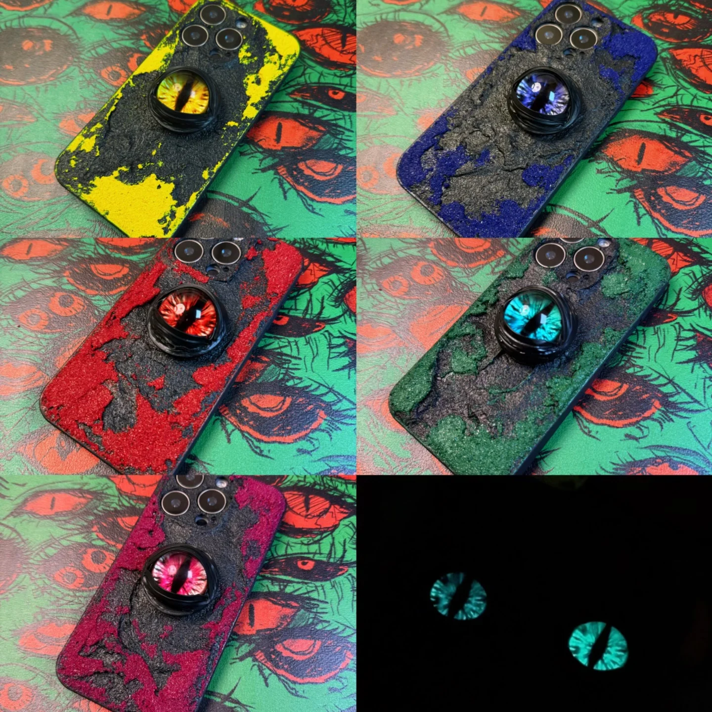 

4067 Cthulhu Eye Phone Case Satin Finish Standalone Design 3D Horror Design Handmade Customized Fits All Smartphones with iPhone