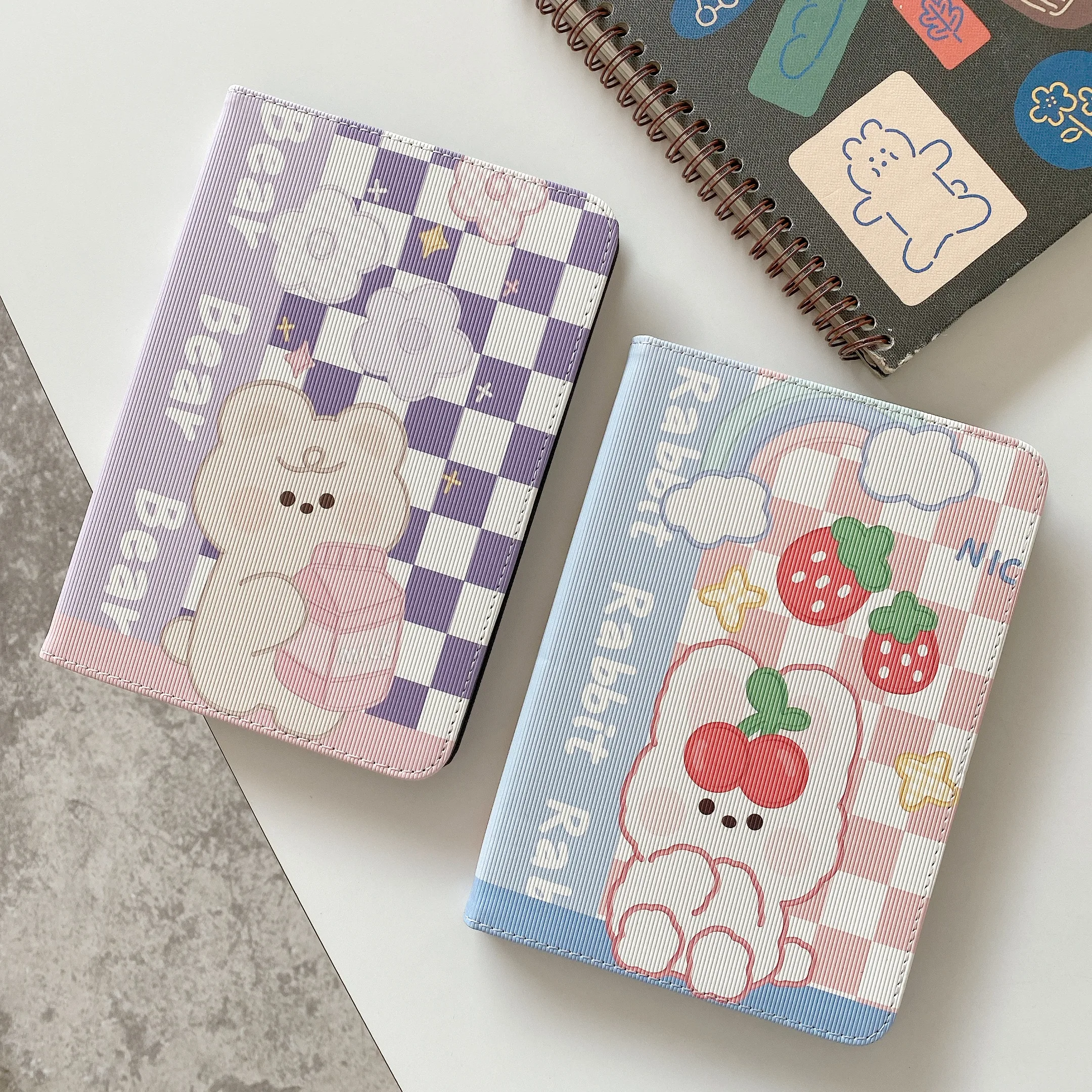 Lovely Cartoon Cherry Fruit Bunny Cute Bear Tablet Protective Case For iPad Air 1 2 3 Mini 4 5 6 2017 2018 2020 8.3 Cover