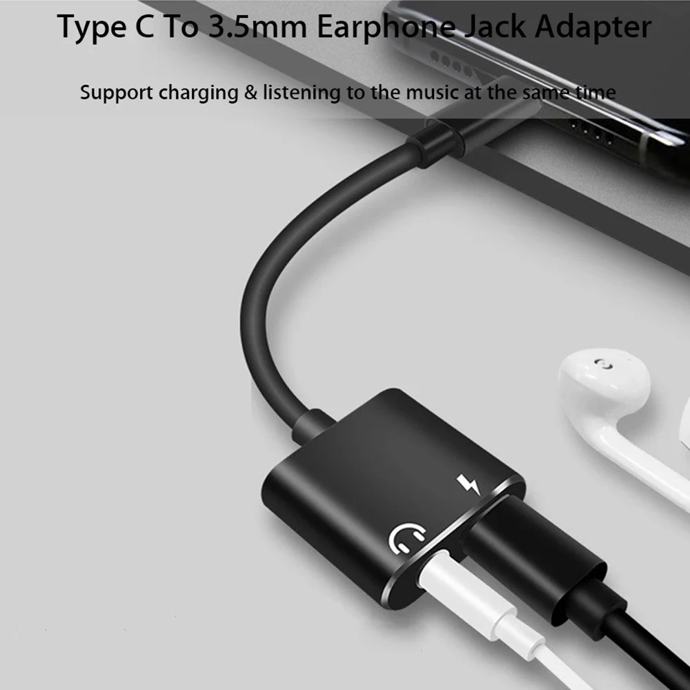 3.5mm Earphone Jack Charging Audio Cable Type C To 3.5 mm Type-C Audio Splitter Earphone Adapter Adapter