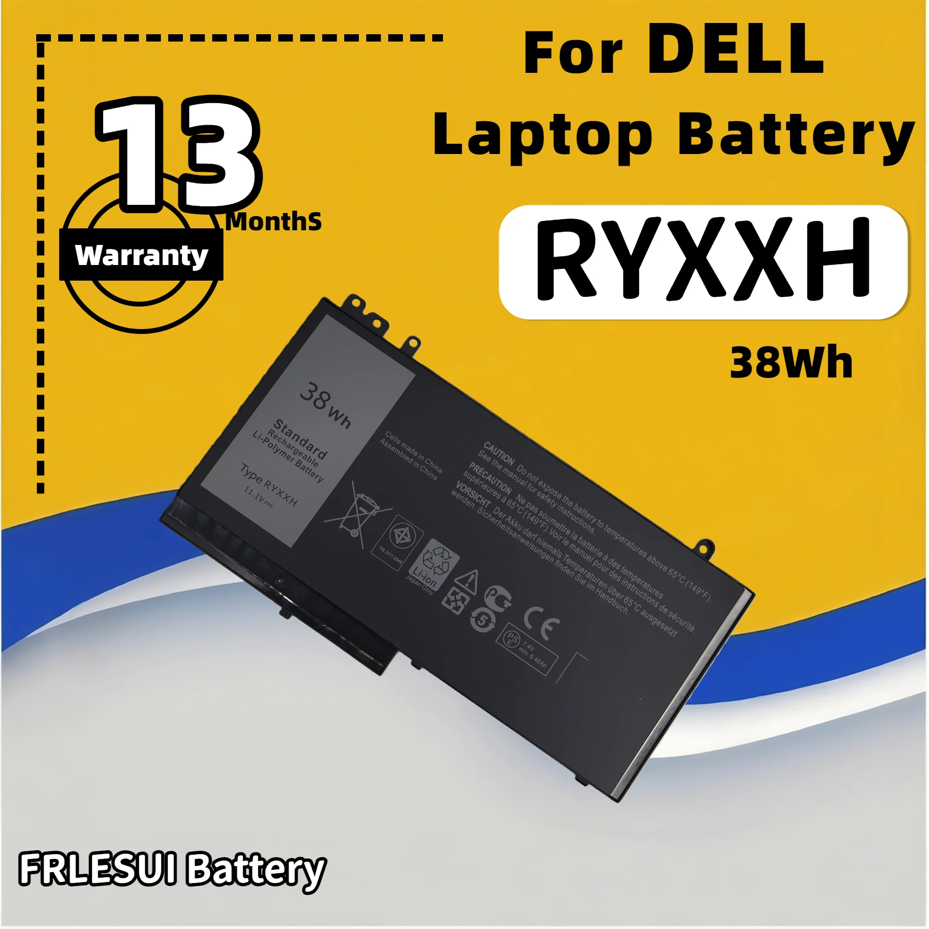 FRLESUI Battery RYXXH Laptop Battery For Dell Latitude 12 5000 11 3150 3160 3550 E5250 E5450 E5550 Series 13 months warranty