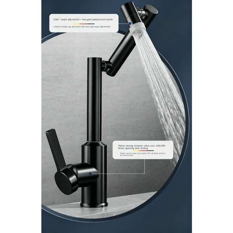 

Modern Bathroom Sink Faucet Single Handle Basin Mixer Tap Deck Mounted Vanity Faucet for Home Hotel Bathroom