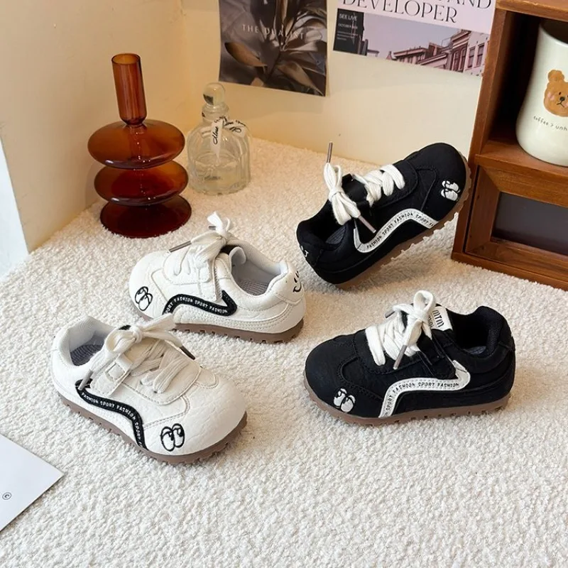 Kids Retro Casual Sneakers Hook and Loop Anti Slip Lightweight Daily Walking Shoes for Boys Girls