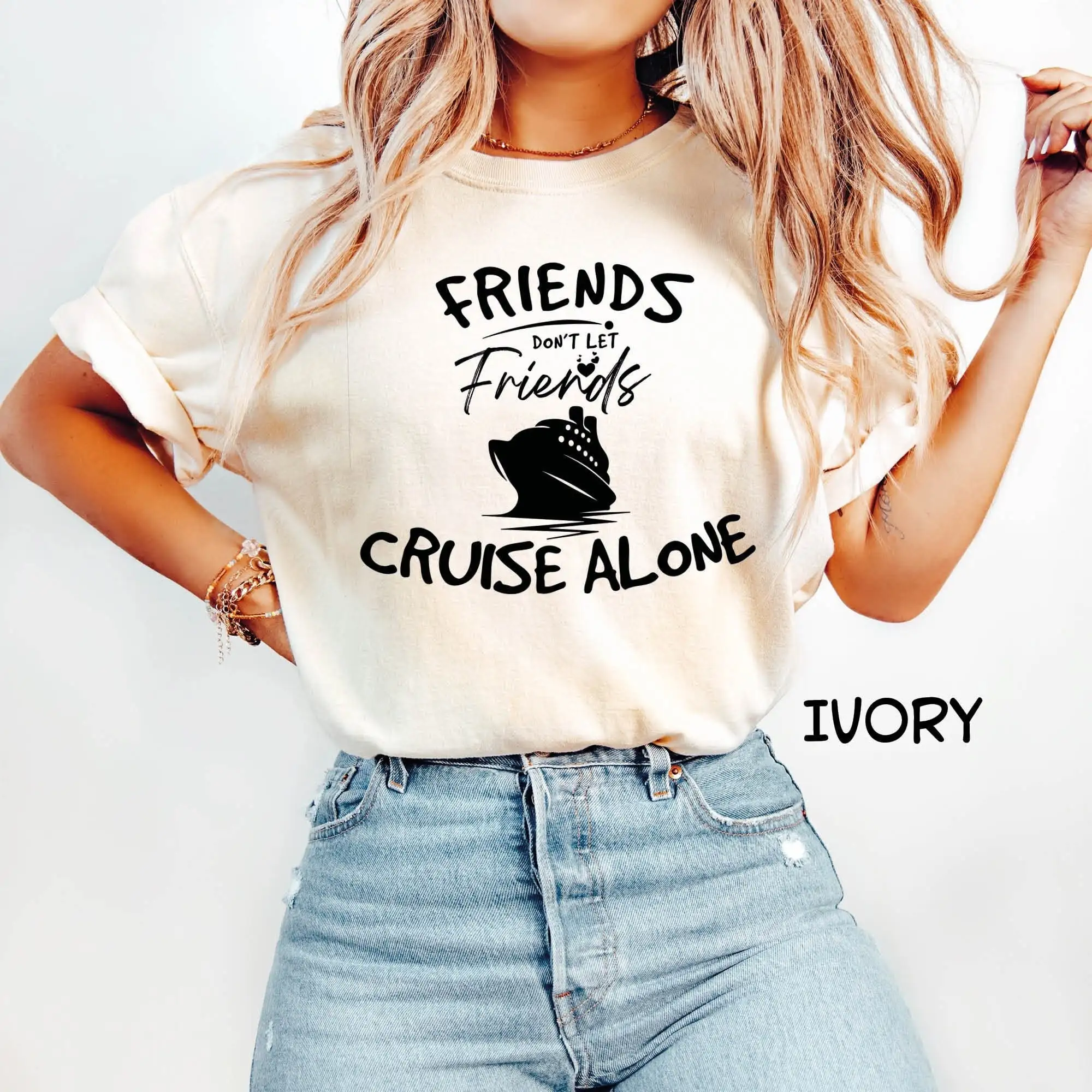 Matching Group Cruise T Shirt Summer Vacation Comfort Colors Friends Don'T Let Alone Couples