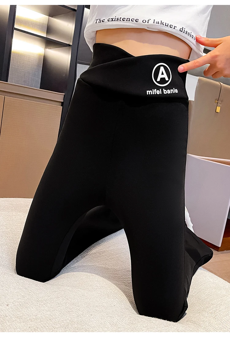 Kinder-Winter-Schlaghose für Mädchen, Warme Lässige Boot-Cut-Thermohose mit Fleecefutter, Dicke Isolierte Jogginghose in Schwarz für Kinder 5-14 – Detail 7