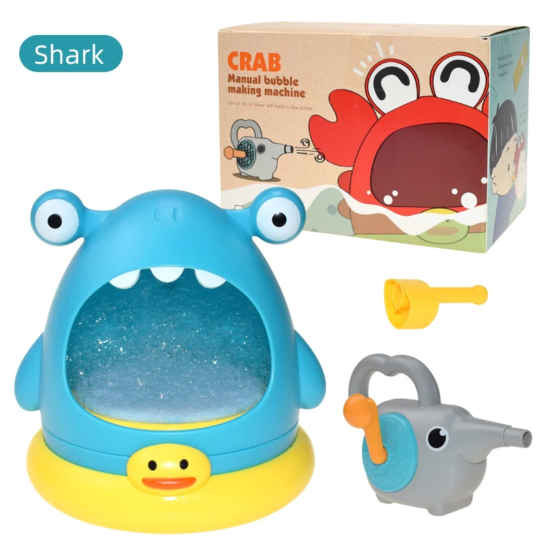 Granchio bubble machine bagno bagno giocattolo bambini che spruzzano acqua squalo che soffia schiuma che fa macchina
