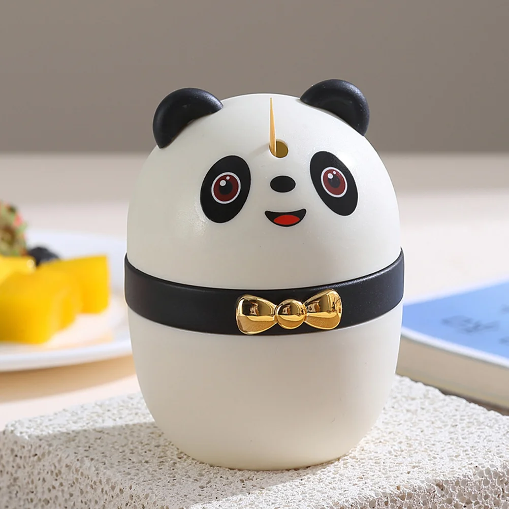 

Dispenser Panda Toothpick Box Toothpicks Stick Pp Piggy Bank Holders with Pressing Type