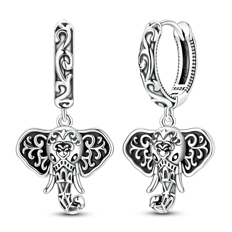 Ohrringe aus 925er-Sterlingsilber für Damen, funkelnder Elefanten-Tropfenohrring aus Zirkonium für Jahrestag, Hochzeit, Schmuck, Geschenke