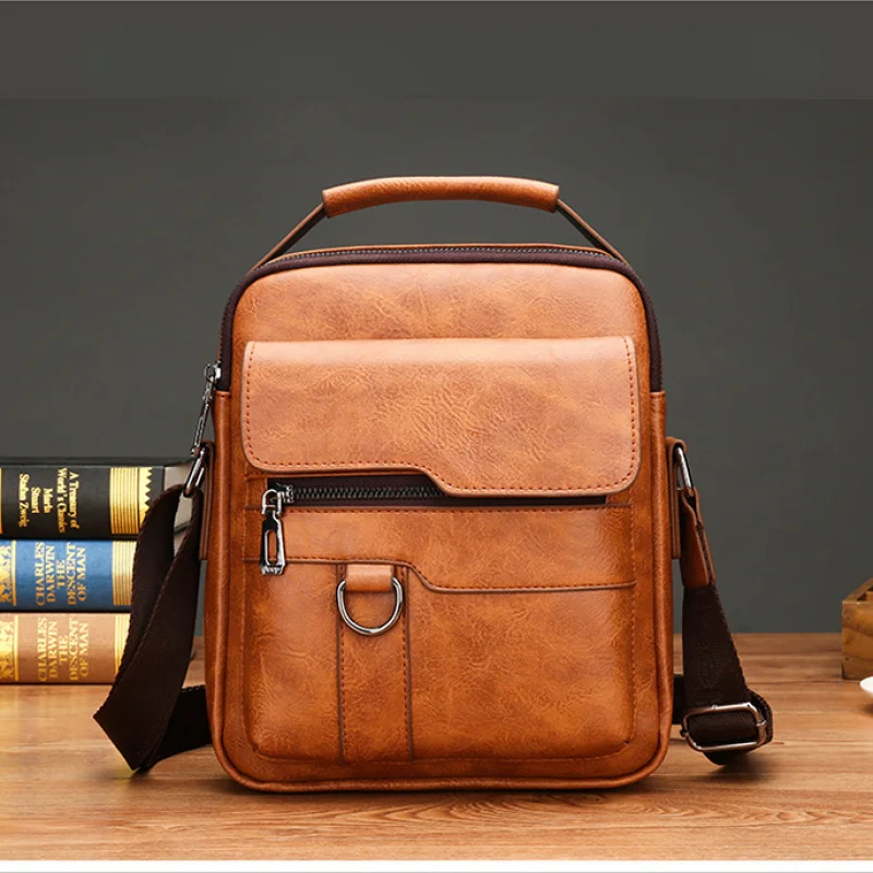 

Men's retro crossbody bag, business casual crossbody bag, waterproof and anti-theft shoulder bag