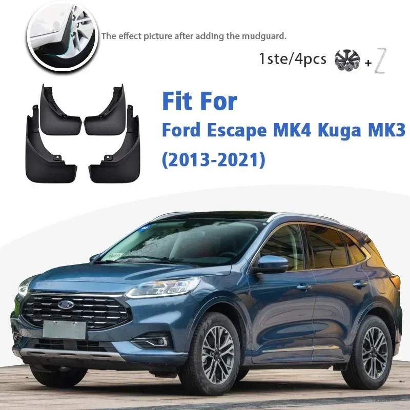 

For Ford Escape MK4 Kuga MK3 MK2 2013-2021 Mud Flap Guards Splash Mudguard Fender Mudflaps Car Accessories Front Rear 4pcs