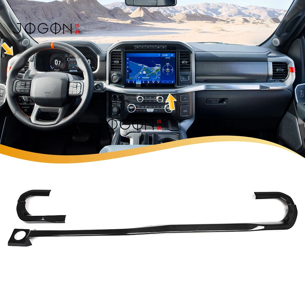 

100% Real Dry Carbon Center Console Dash Cover Trim Strip Car Interior Accessories For Ford F150 F-150 2021 2022 2023