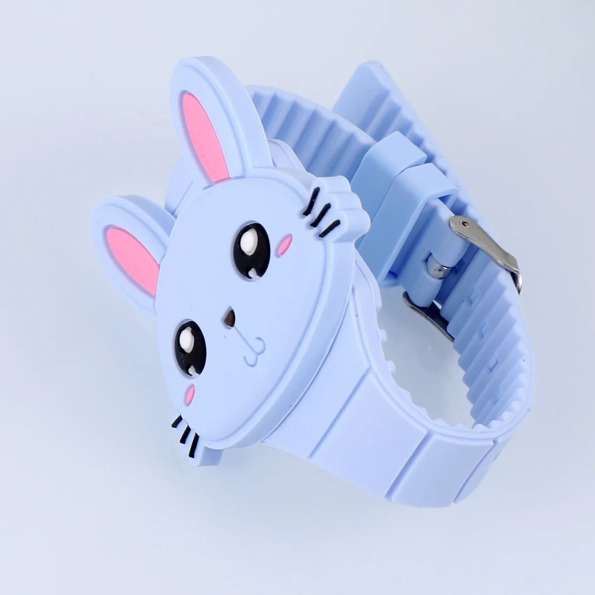 ساعة أرنب كرتونية لسوار السيليكون، لمسة نهائية ناعمة ومريحة - هدية عيد ميلاد باللون الأزرق #2