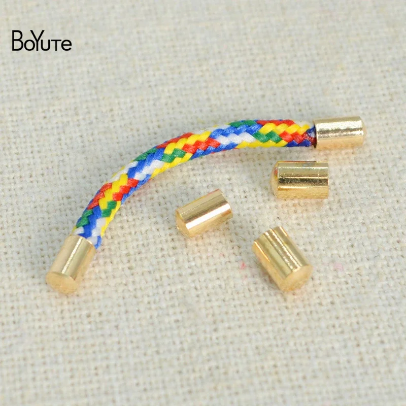 BoYuTe (100 Pieces/Lot) Metal Brass Leather Rope End Stopper Caps Factory Supply Diy Handmade Beaded Jewelry Accessories