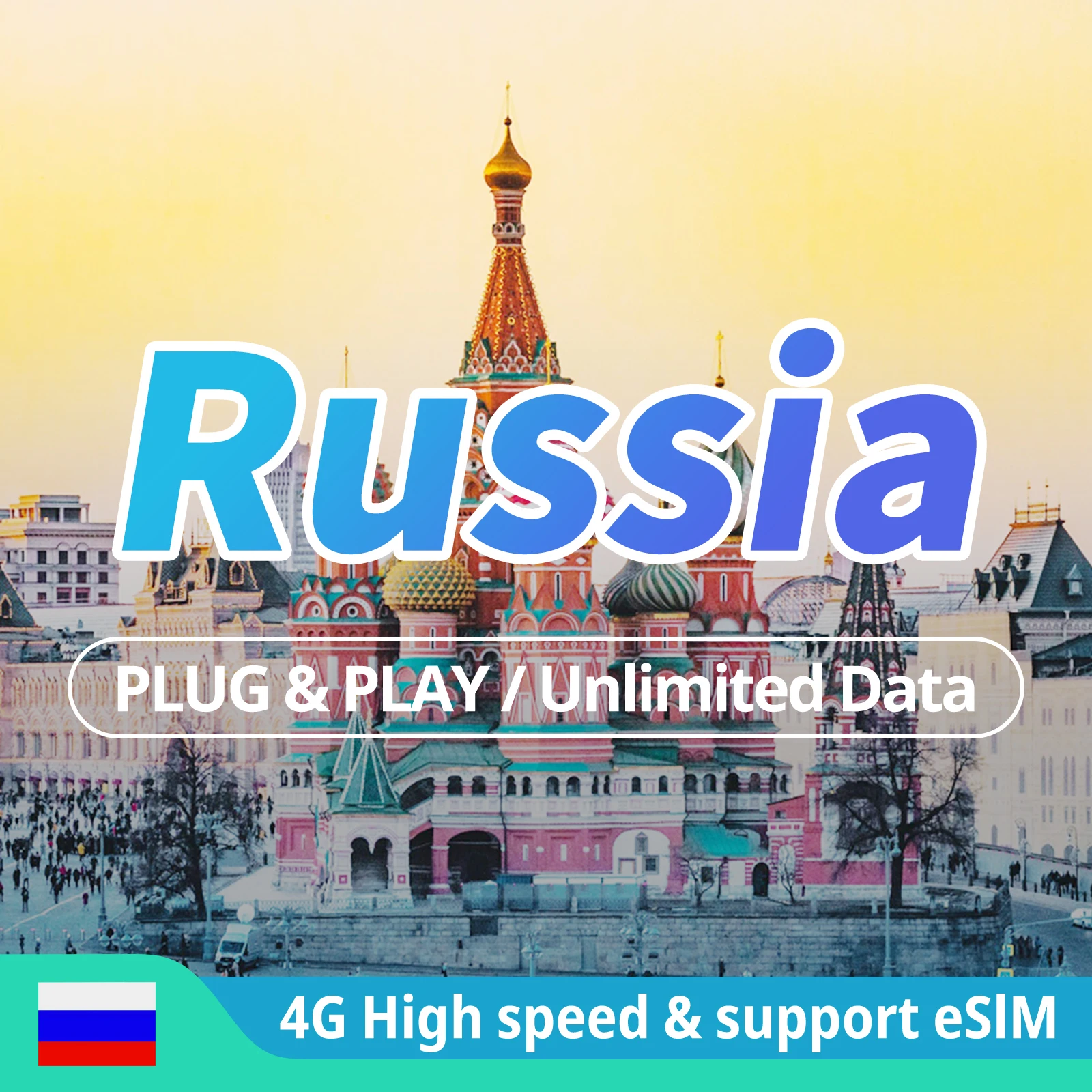 Russia SlM Card 1-15 days Unlimited Data 4G High speed Travel Russia Unlimited Data  Support eSIM