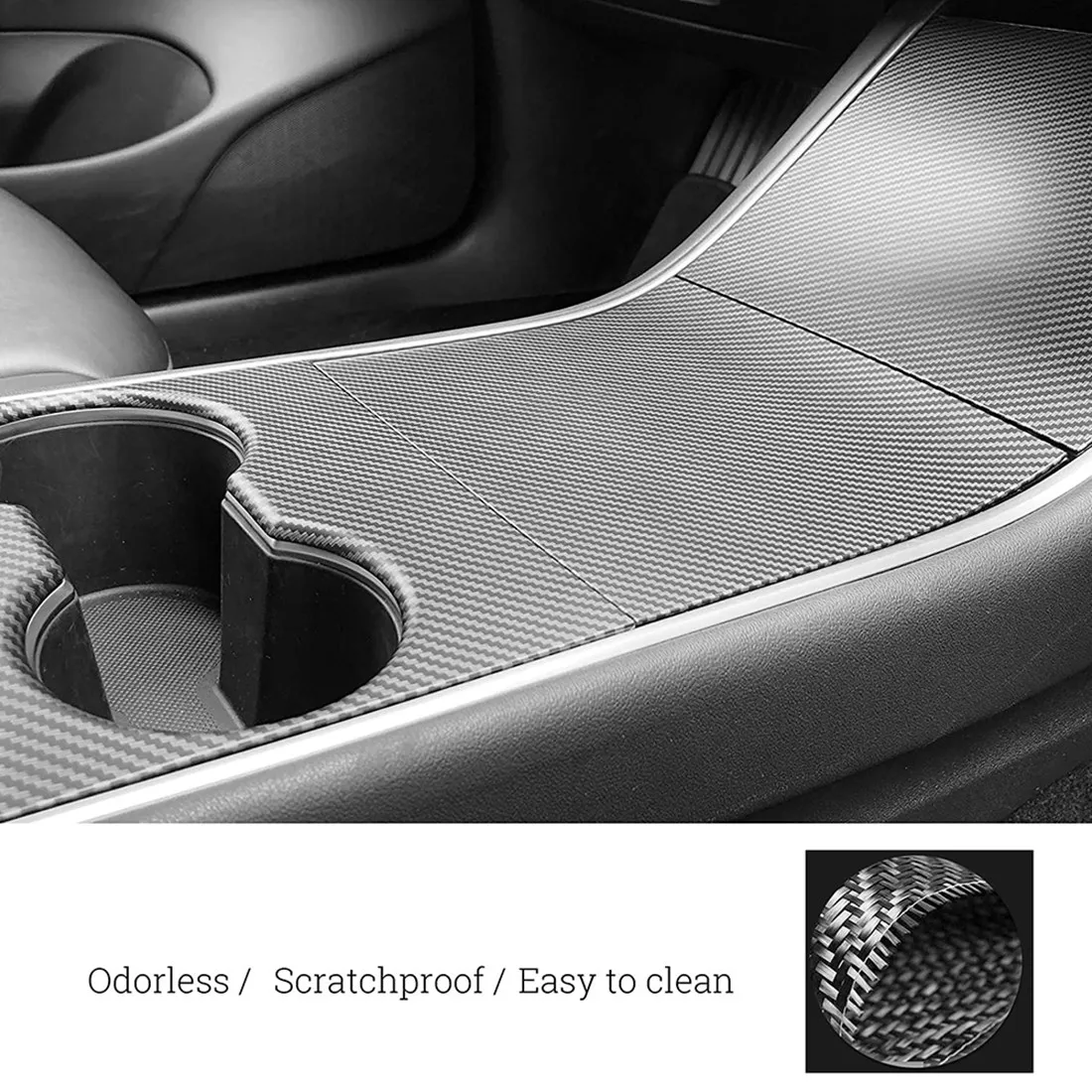 

For Model 3 Center Console Wrap Interior Decoration Carbon Fiber Kit for Tesla Model 3 2019-2022 Accessories