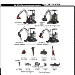 JXmodel Hydraulic Remote Control Engineering Model JX-E20 Micro Excavator Quick Release Attachments