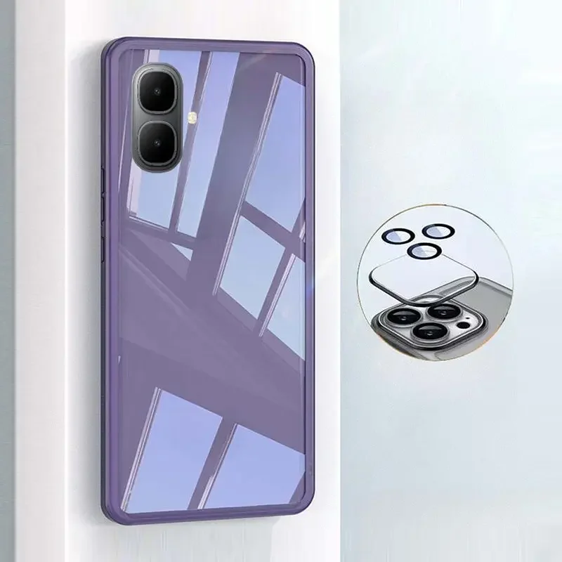 حافظة شفافة لهاتف انفينيكس سمارت 10 بلس بلون شفاف من السيليكون المقاوم للصدمات غطاء كامل لهاتف انفينيكس سمارت 10 بلس