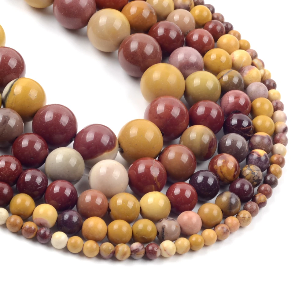 Natursteinperlen 4–8 mm Mookait, lose runde Distanzperlen für Schmuckherstellung, DIY-Armbänder, Ohrringe, Accessoeies