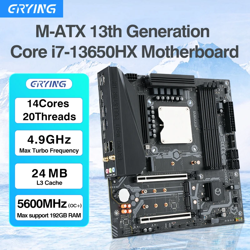 Imagem -01 - Erying-pc Gaming Motherboard com Núcleo Onboard Conjunto de Montagem de Computadores de Mesa Kit Interpose i7 13650hx Ddr5 5600 14c20t Diy