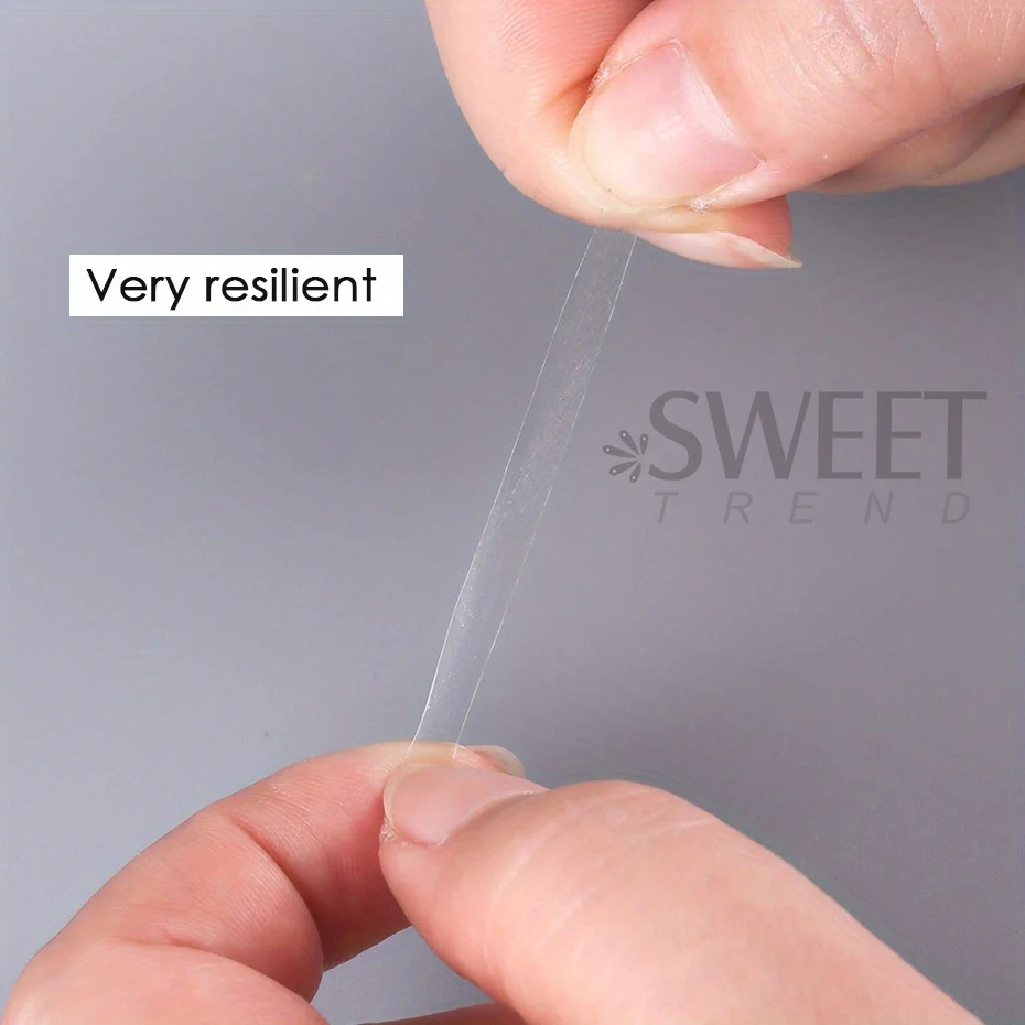 400 เคล็ดลับโปร่งใสเทปกาวสองหน้า Traceless เล็บจอแสดงผลวางฝึก Fixing ฐาน Jelly กาวเล็บเครื่องมือ