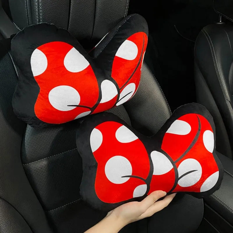 Car Bow Pillow Headrest Lumbar Cute Bowknot Back Cushion Cartoon Seat Female Lovely Neck Girls Lady Wholesale Car Accessories