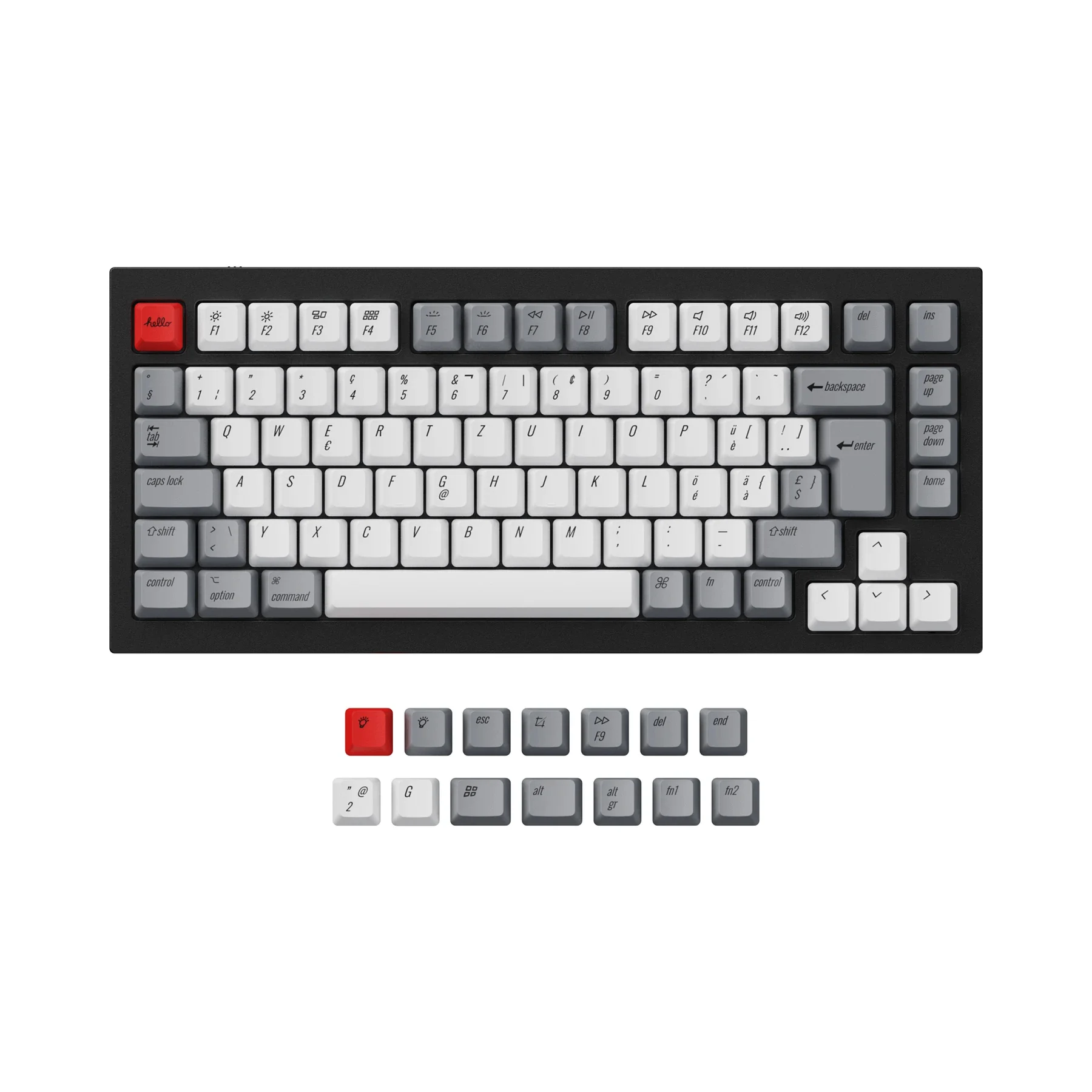 

Keychron Swiss-ISO Layout OEM Dye-Sub PBT Keycap Set for Q1 & Q2 & K2 Mechanical Keyboard