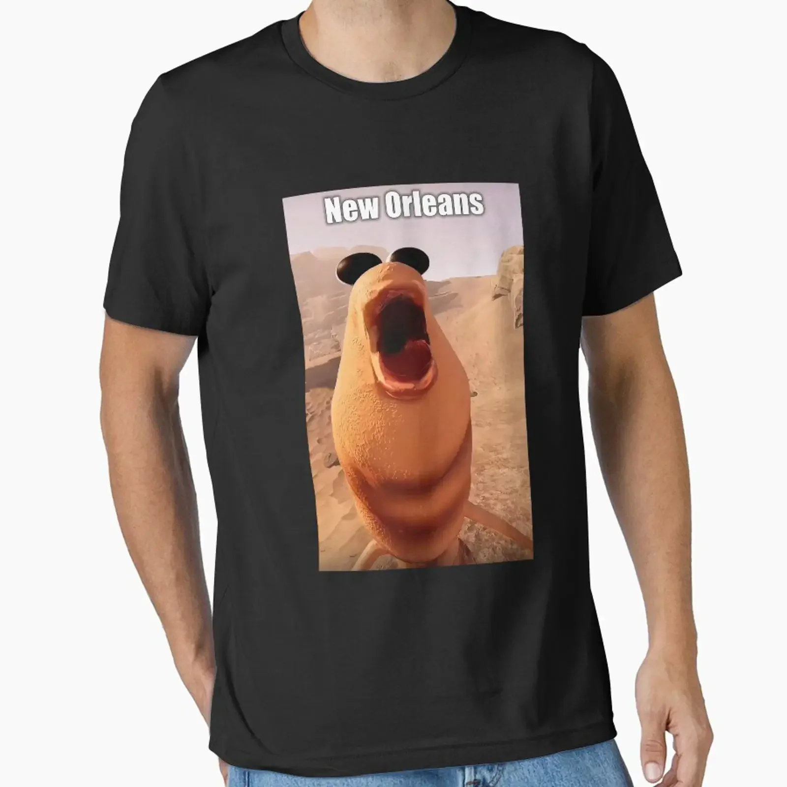 New Orleans Marcus The Worm Essential T Shirt vintage Washed streetwear Casual homme fashion Soft Stylish Stretched