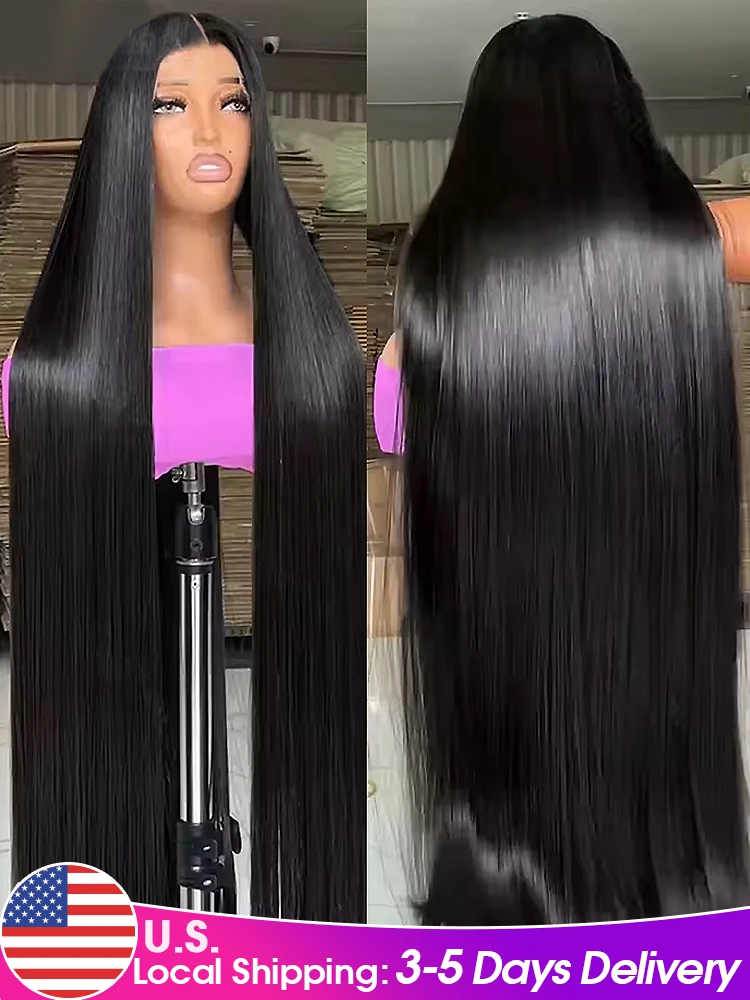 

30 36 40 Inch Straight 13x6 HD Lace Frontal Wig 100% Raw Human Hair Glueless HD Lace Front Human Hair Wigs 4x4 Lace Closure Wig