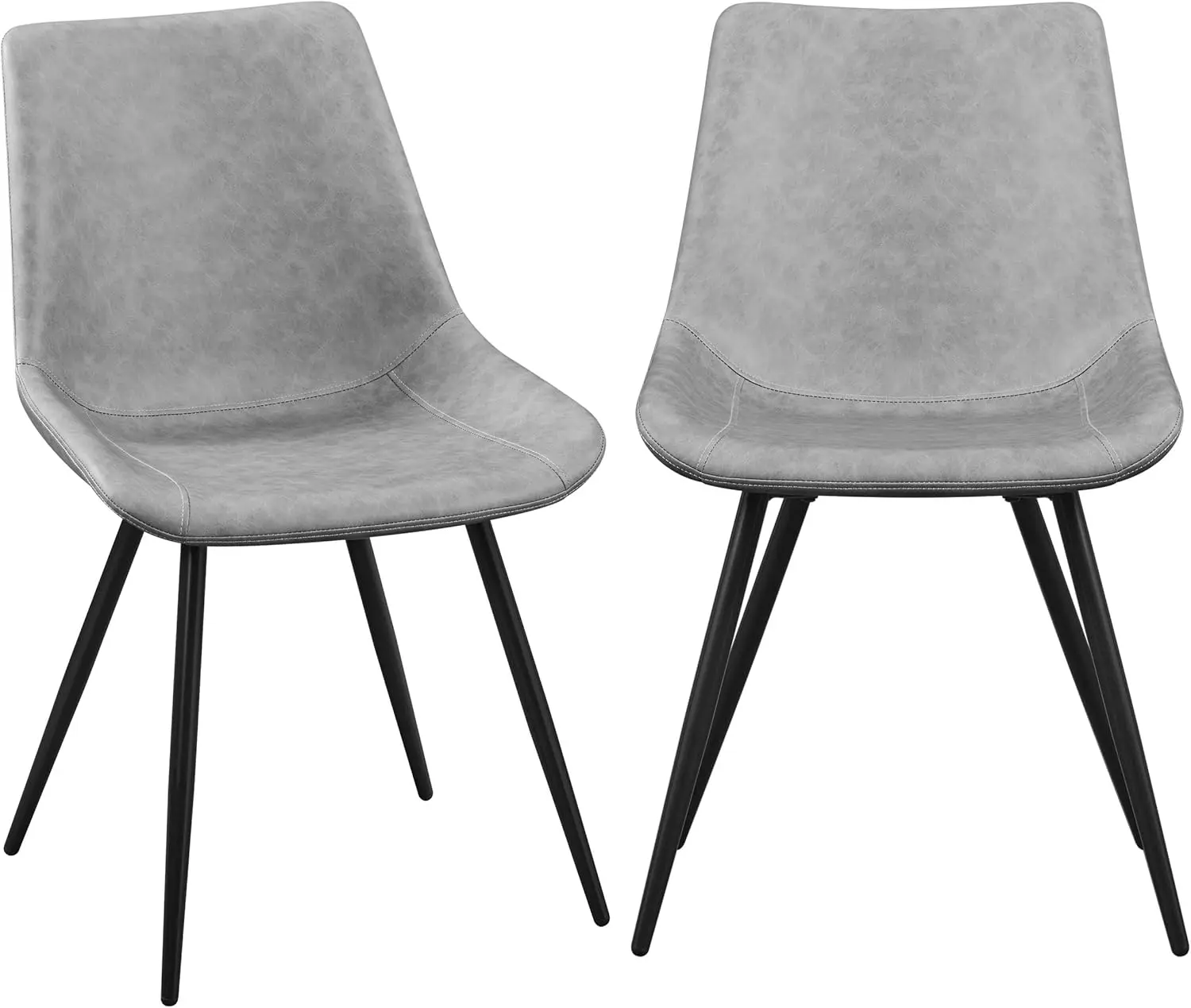 

Набор обеденных стульев из 2 современных мягких стульев для столовой с сиденьем из искусственной кожи и металлическими ножками для дома, кухни,