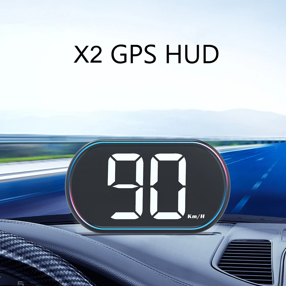 Speedometer Car Head Up Display GPS HUD KMH MPH Speed Meter White Green Light Display USB Plug Big Font X2 HUD Digital