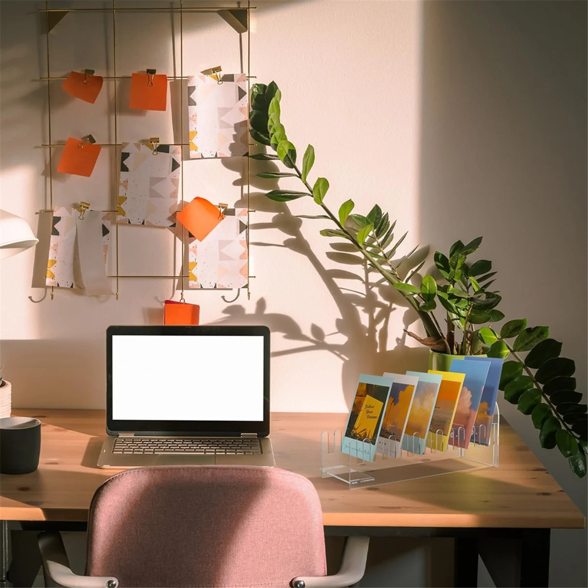 ADP-2 Pcs 12 Tier Acrylic Greeting Card Display Stand Portable Card Display Rack Clear Postcard Holder Display Stand