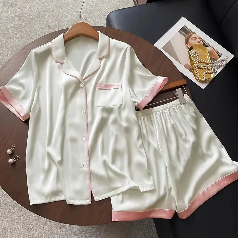 Pyjamas Women's Clothing Suits Summer Thin Home Loose Comfortable Simple Casual Breathable High Quality Stylish Cool Fresh Sweet