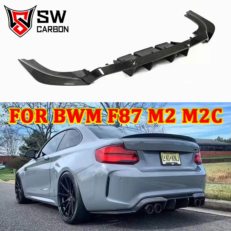 High Quality V Style Carbon Fiber Rear Bumper Lip For BMW F87 M2 M2C 2016+ Rear Diffuser Splitter Trim Lip Body Kit