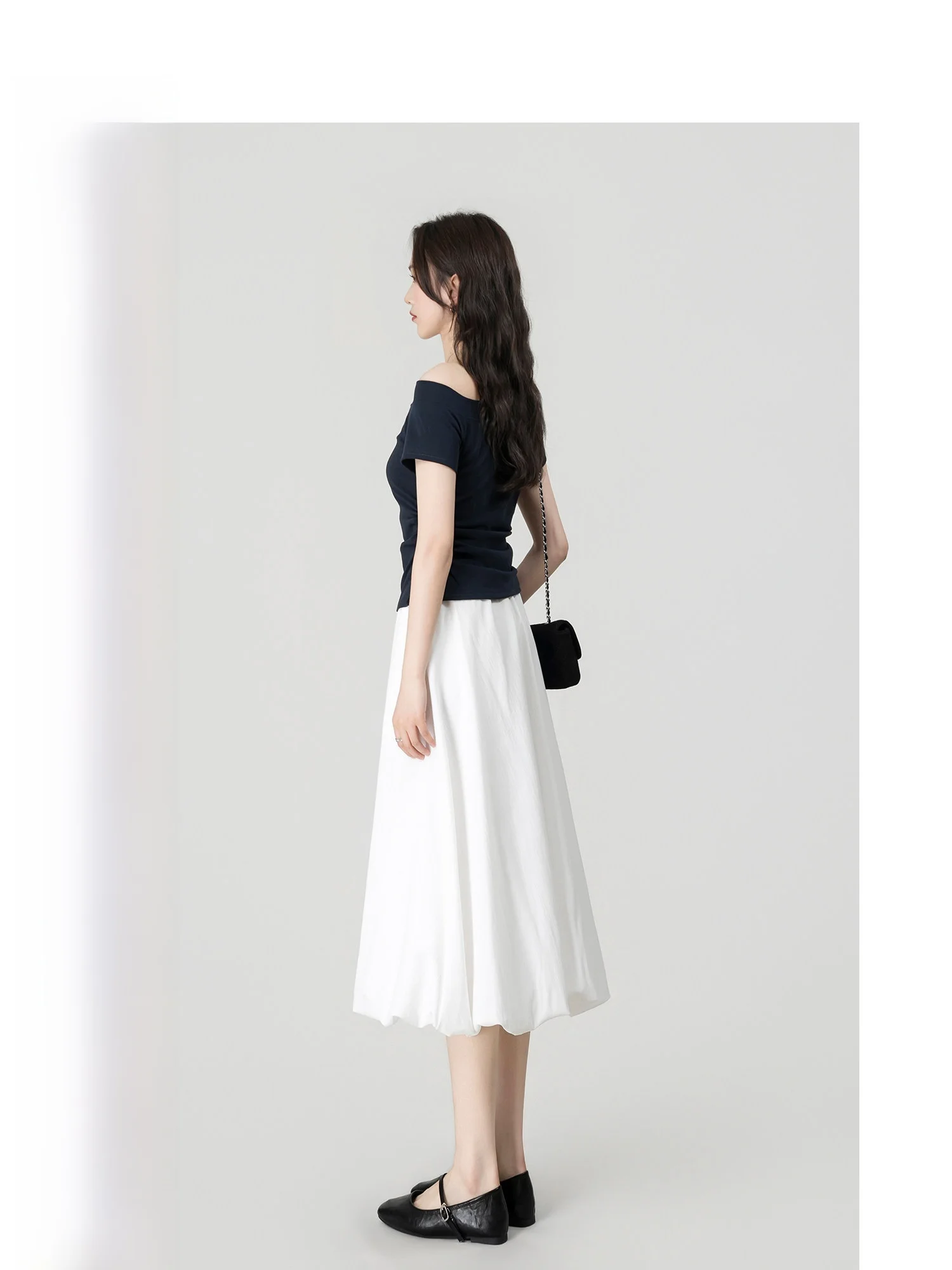 Wavy Egg White A-Line Flower Bud Long Skirt Women's Summer High-End Sensation Beautiful Elegant Maxi Skirt Fashionable Lady's...